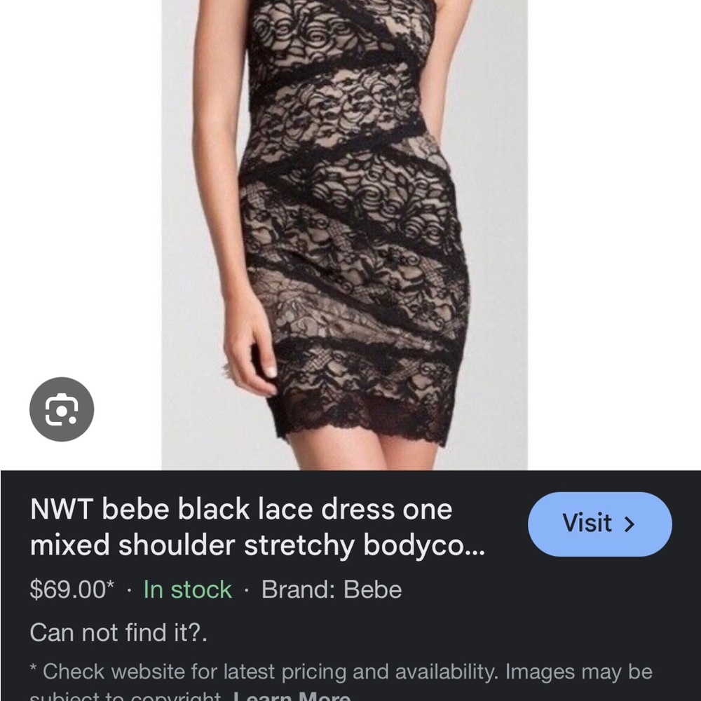 Bebe Black Lace Bodycon Dress